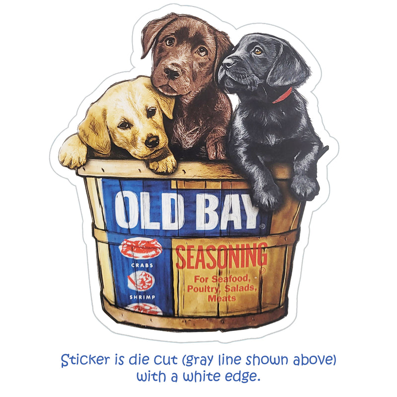 Old Bay Seasoning Puppy Bushel Sticker