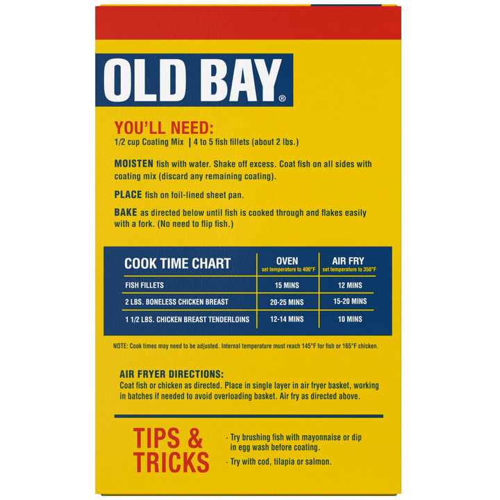 Old Bay Seasoning Coating Mix (back of box)