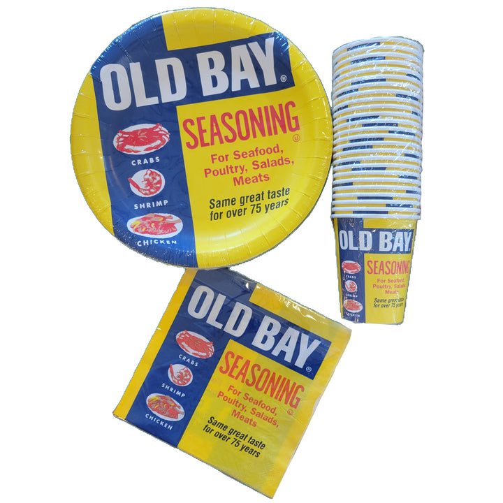 Old Bay Seasoning Paper Plates, Napkins or Cups