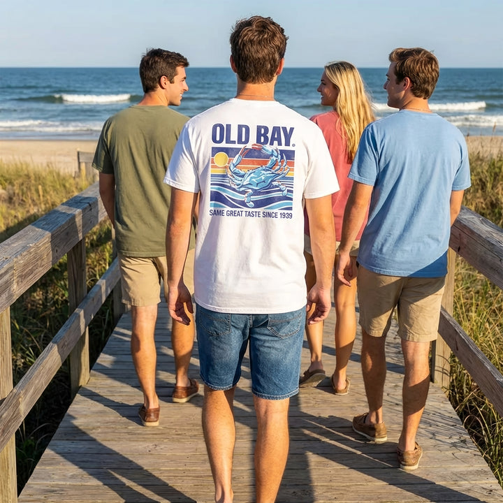 Old Bay Seasoning Retro Crab Scene T-Shirt Scene