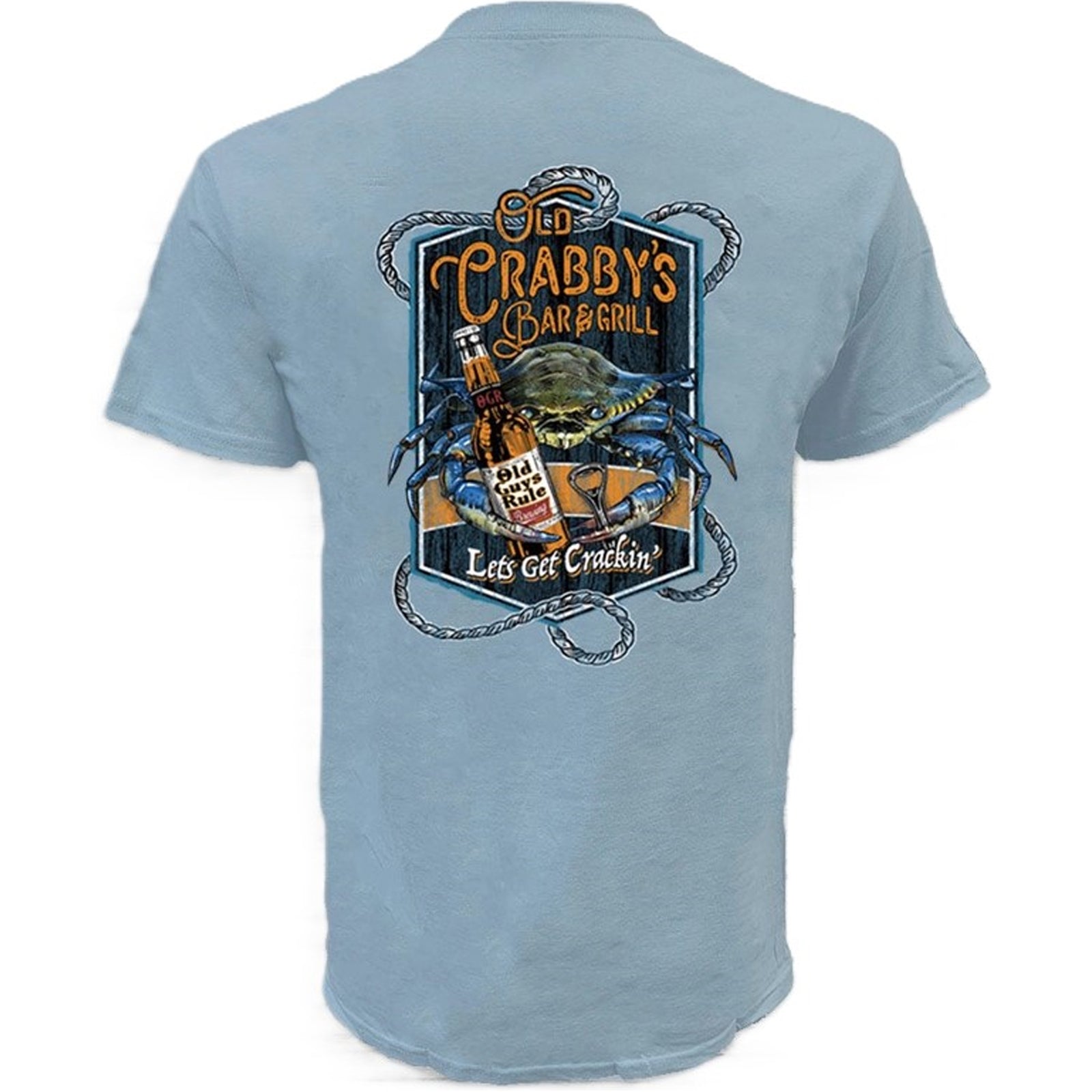 Old Crabby's Old Guys Rule Stone Blue T-Shirt