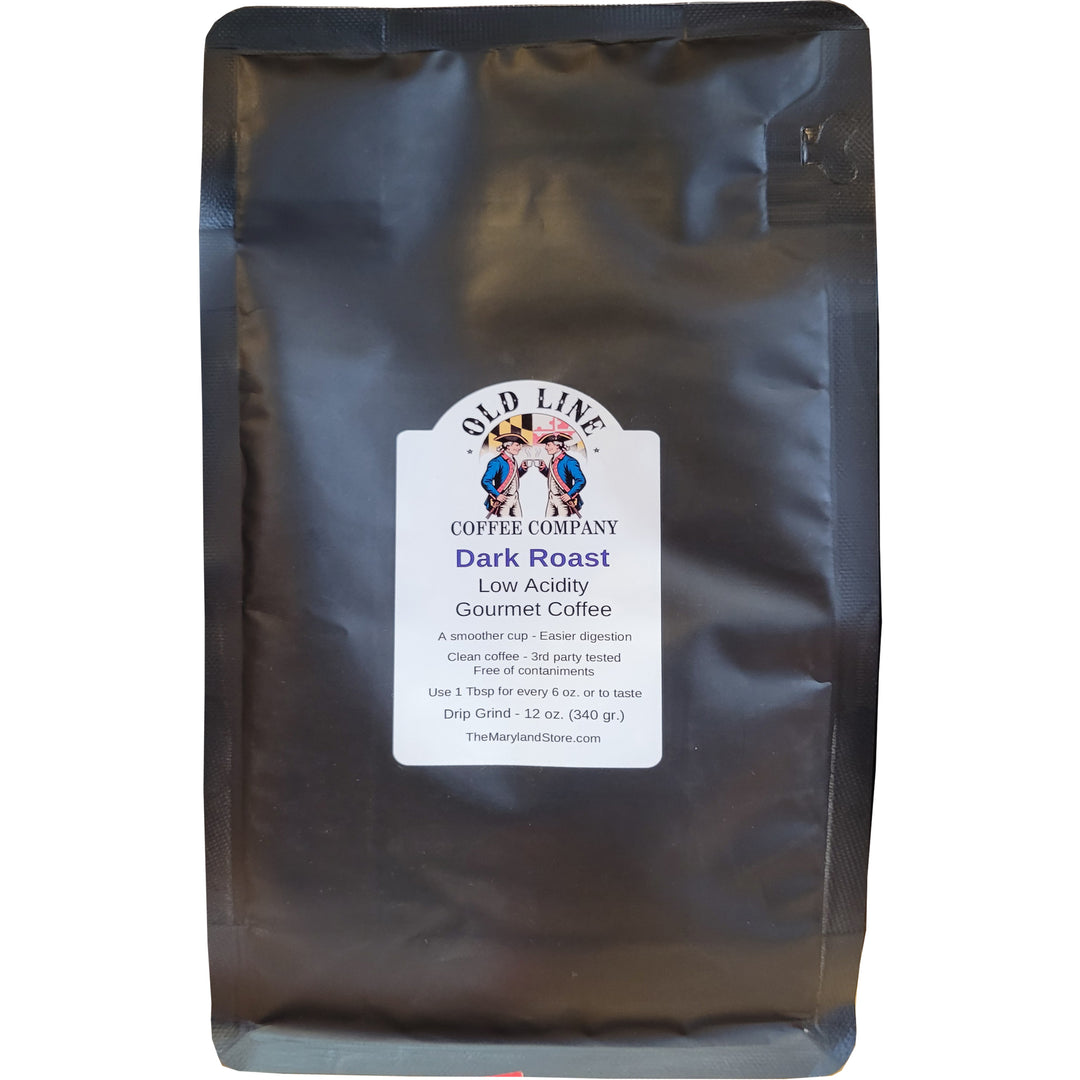 Old Line Coffee Company Dark Roast 12oz bag.