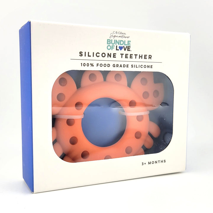 Orange Dots Crab Baby Silicone Teether Boxed