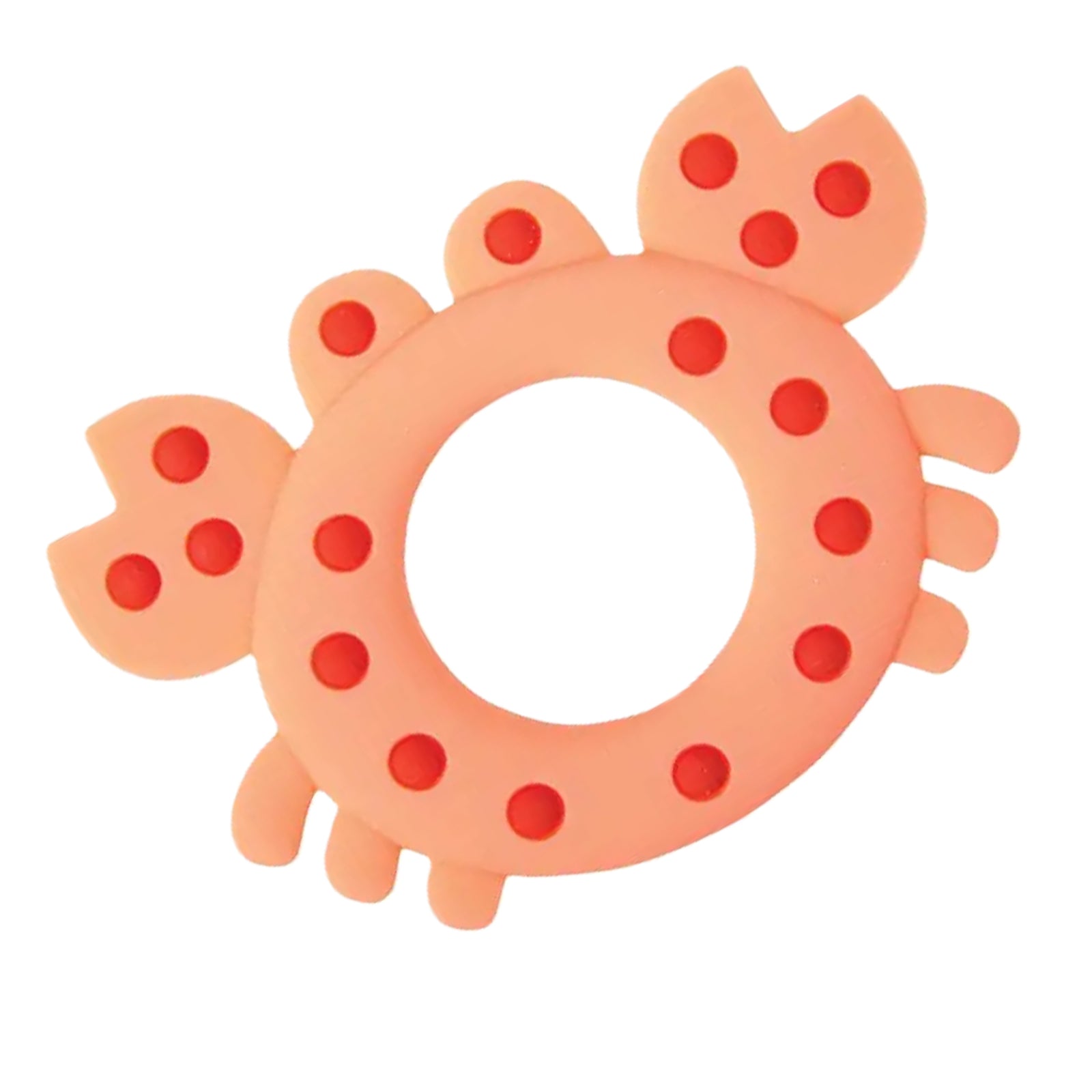 Orange Dots Crab Baby Silicone Teether