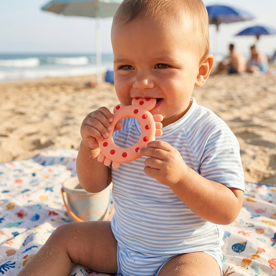 Orange Dots Crab Baby Silicone Teether Model