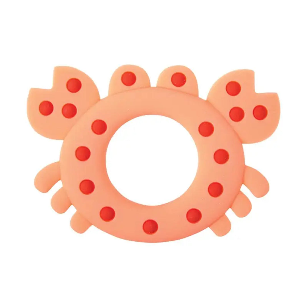 Orange Dots Crab Baby Silicone Teether