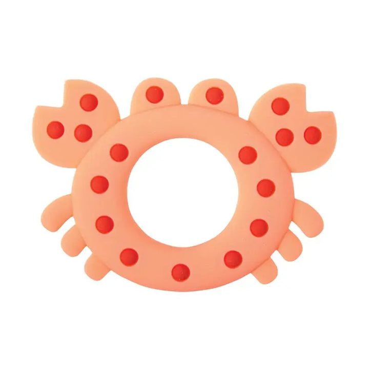 Orange Dots Crab Baby Silicone Teether