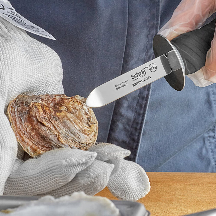 Schraf Oyster Knife with Guard TPRgrip Handle Scene
