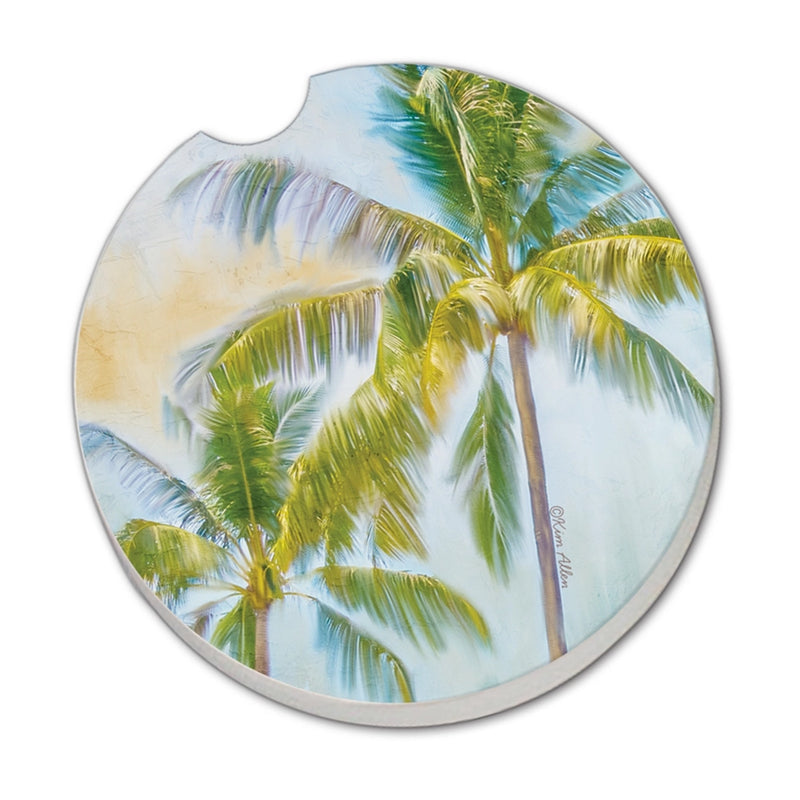 Palm Trees Absorbent Stone Car Coaster