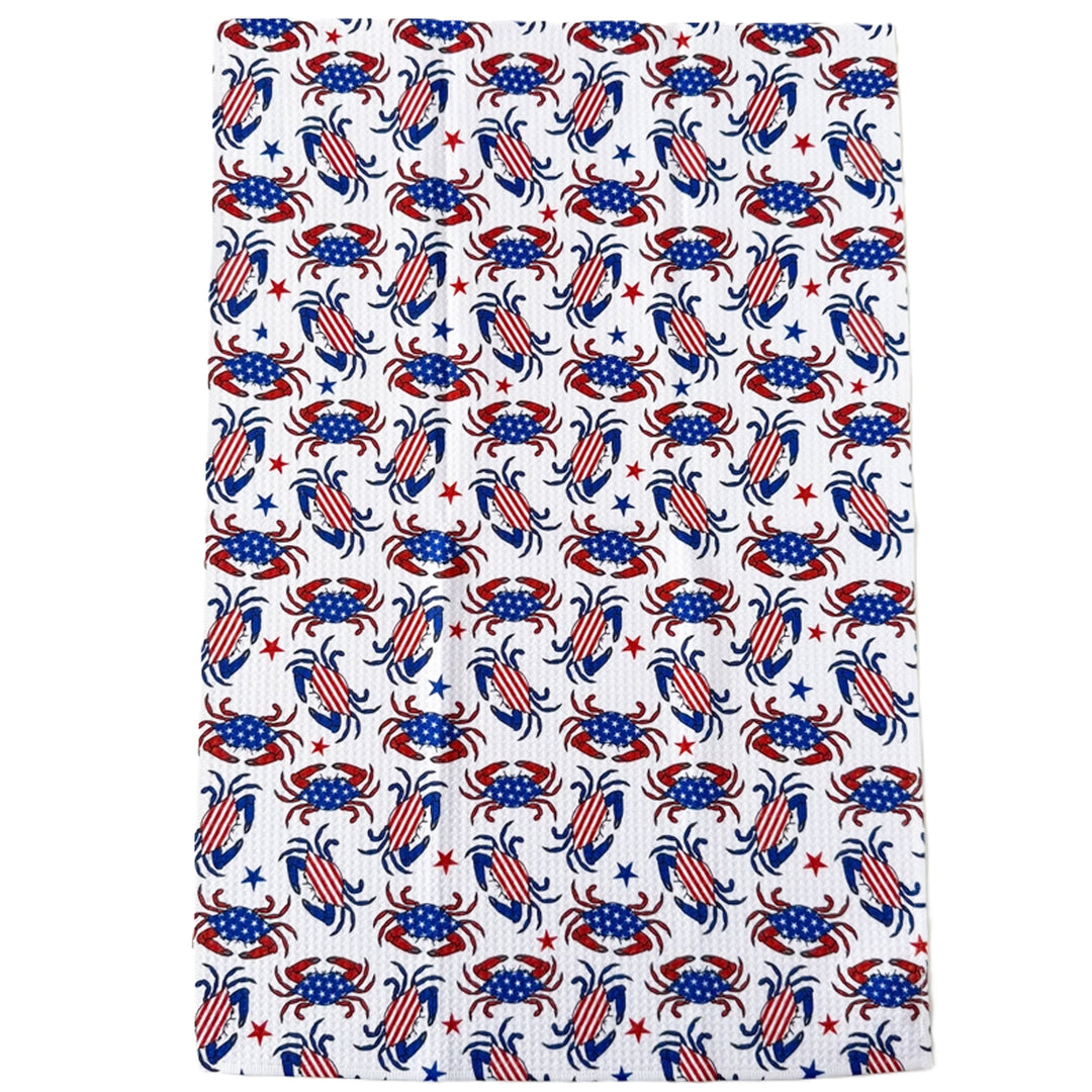 Patriotic Crab Full Print Kitchen Towel