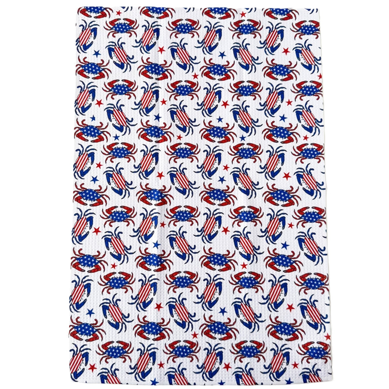 Patriotic Crab Full Print Kitchen Towel