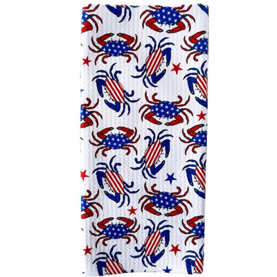 Patriotic Crab Full Print Kitchen Towel