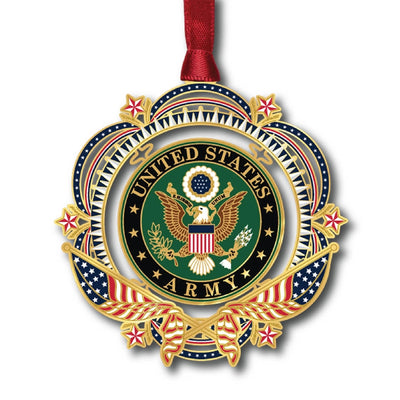 United States Army Patriotic Brass Ornament