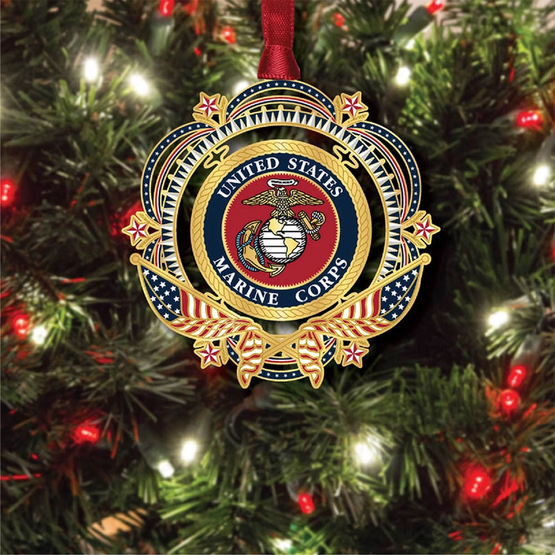 United States Marine Corps Patriotic Brass Ornament