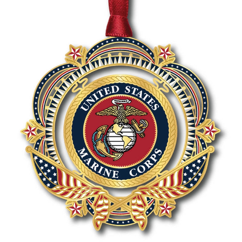 United States Marine Corps Patriotic Brass Ornament