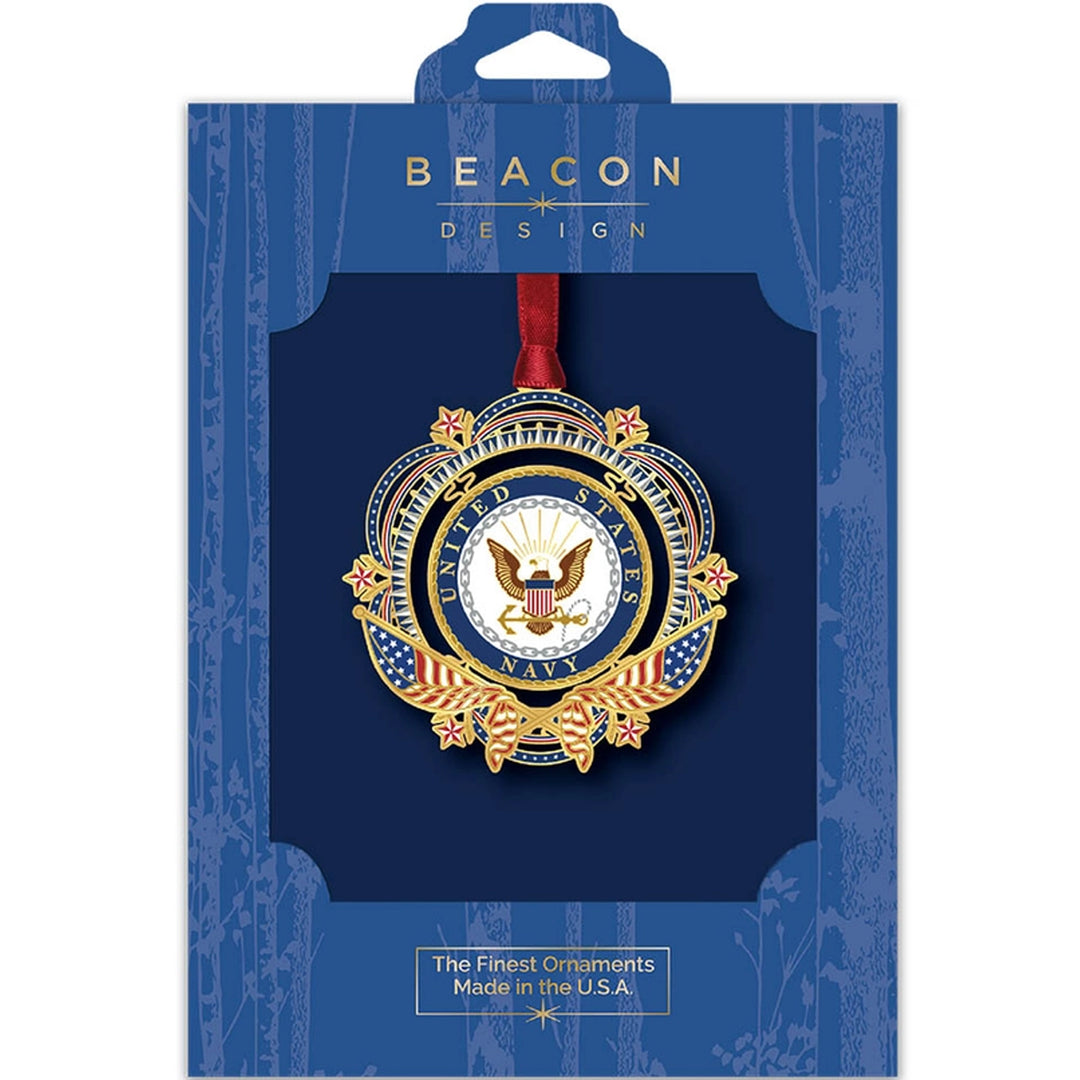United States Navy Patriotic Brass Ornament