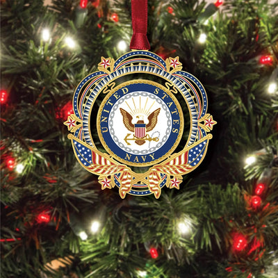 United States Navy Patriotic Brass Ornament