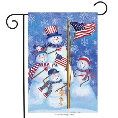 Patriotic Snowmen Garden Flag (Sleeve)