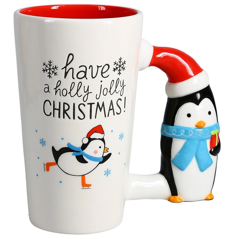 Holiday Fun Latte Mug - Penguin - Have A Holly Jolly Christmas!