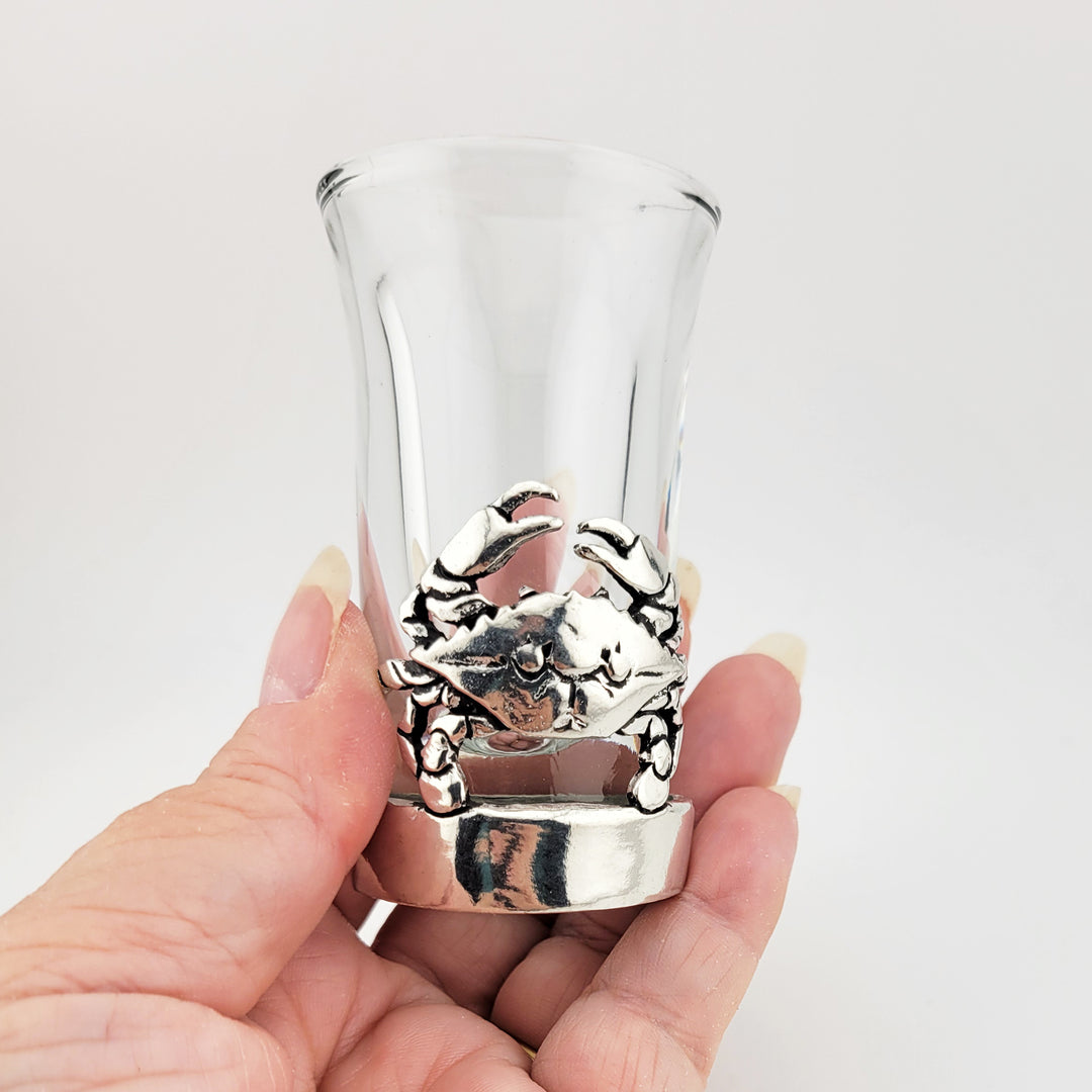 Crab Shot Glass Shooter Pewter