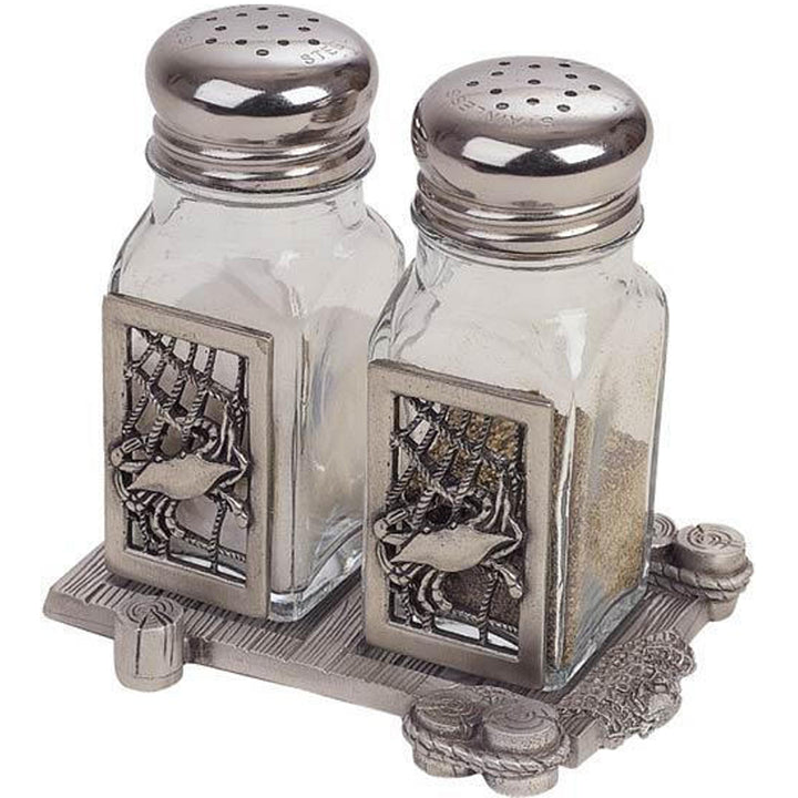 Crab Salt &amp; Pepper Shakers with Pewter Dock Base