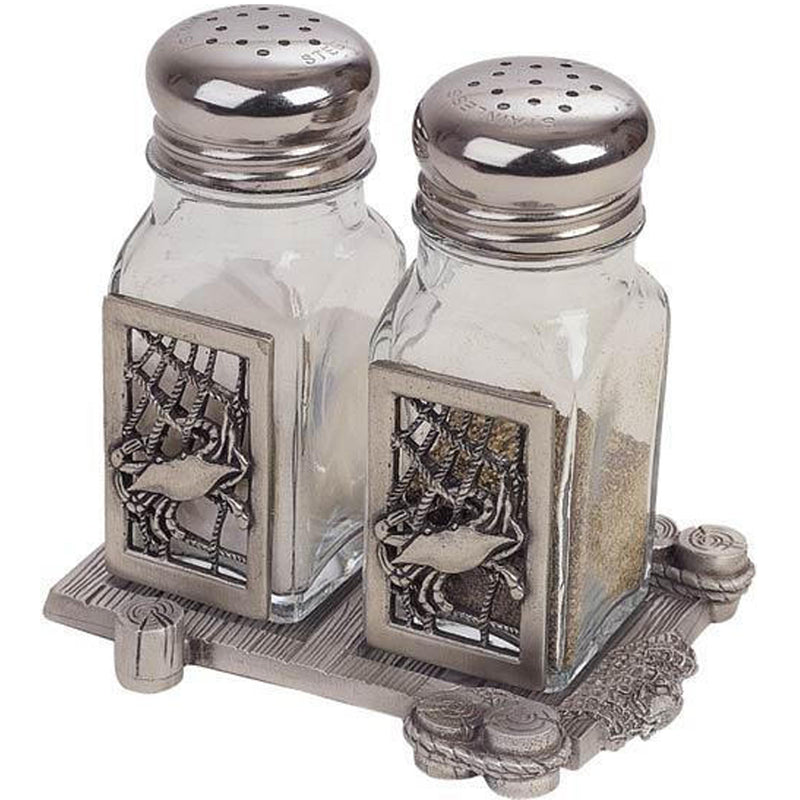 Crab Salt & Pepper Shakers with Pewter Dock Base