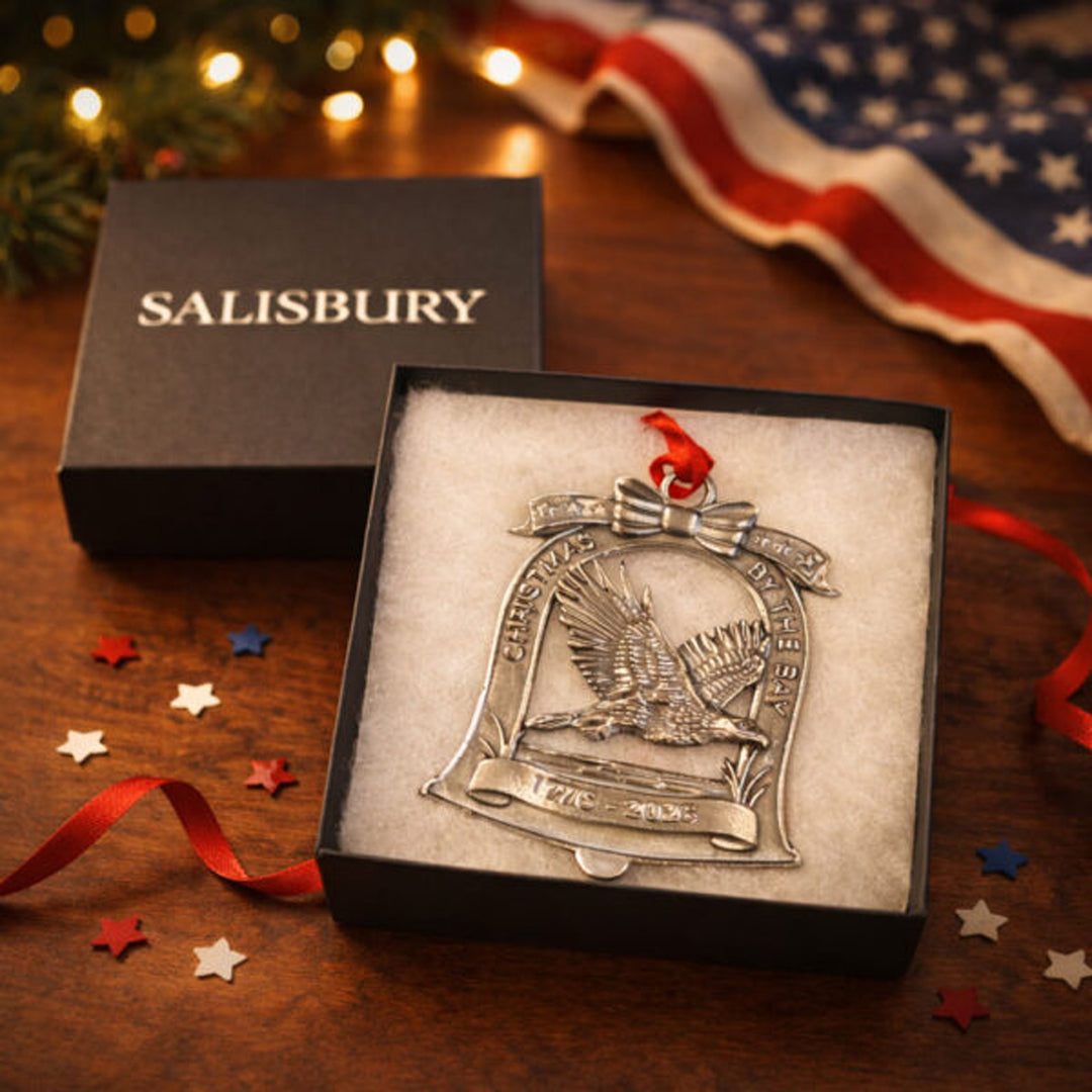 Christmas By The Bay 1776-2026 Pewter Ornament Gift Boxed