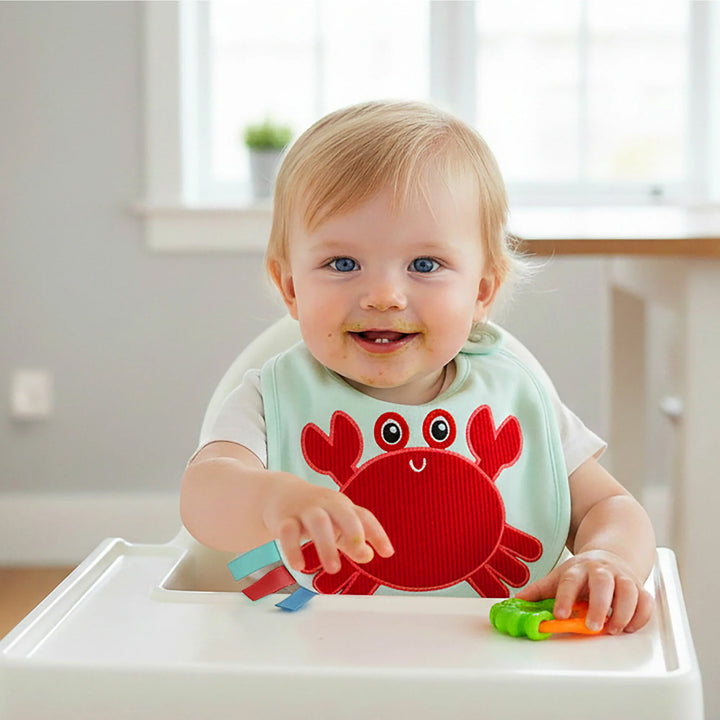 Pinch Perfect Crab Baby Activity Bib