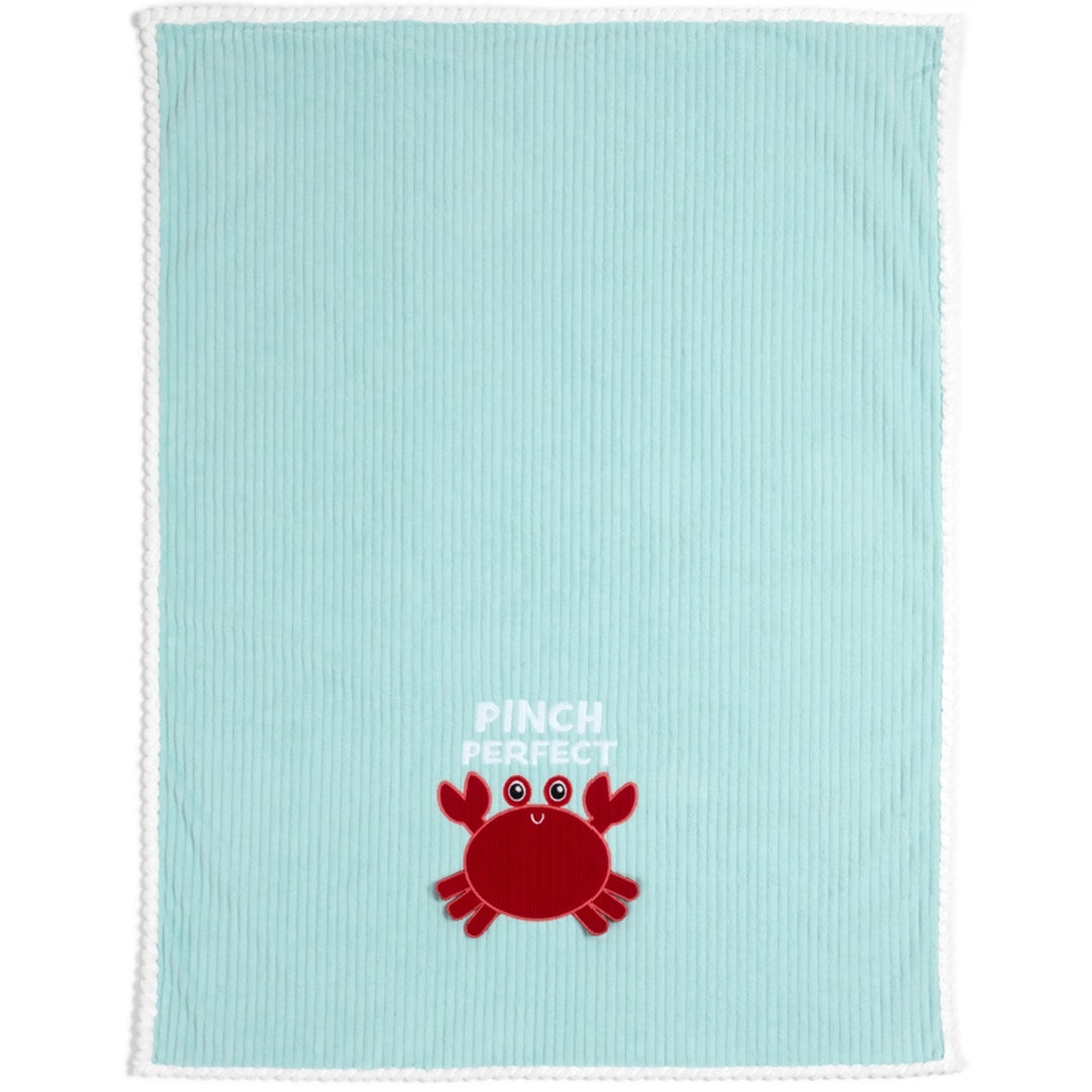 Pinch Perfect Crab Ribbed Plush Baby Blanket (front)
