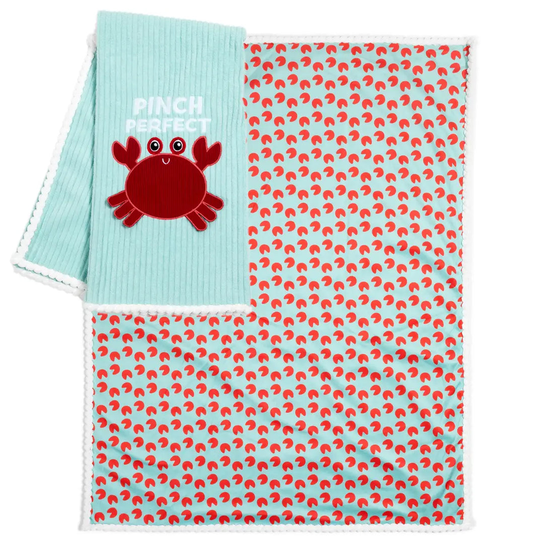 Pinch Perfect Crab Ribbed Plush Baby Blanket
