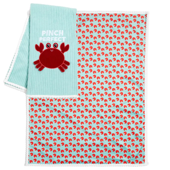 Pinch Perfect Crab Ribbed Plush Baby Blanket