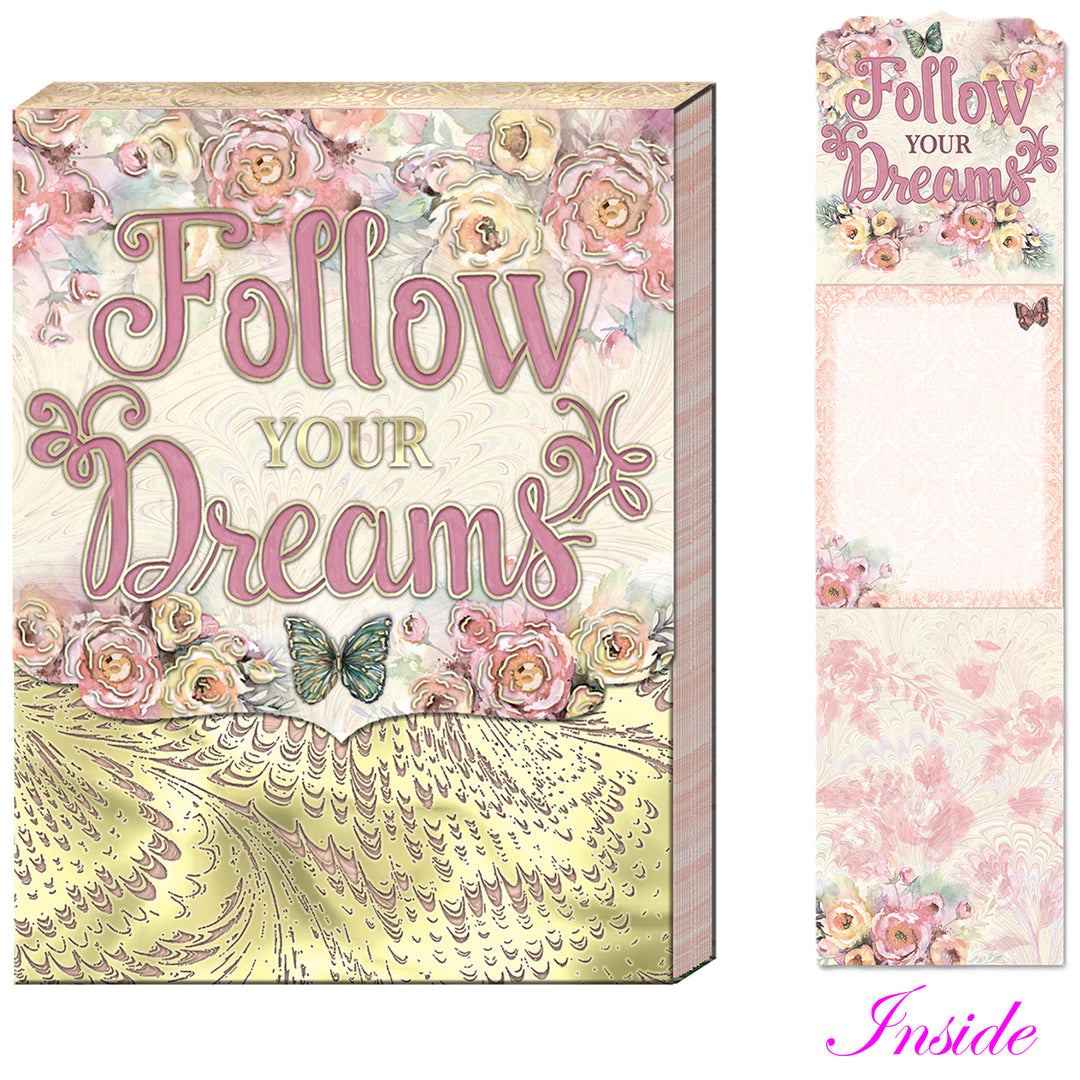 Floral-themed notepad with &