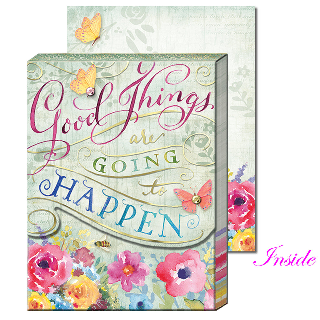 Floral design notepad with the quote &