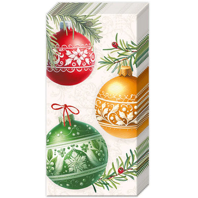 Pocket Tissue Pack - Christmas Ball Ornaments
