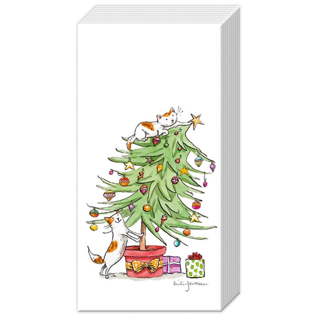 Pocket Tissue Pack - Christmas Tree Cats
