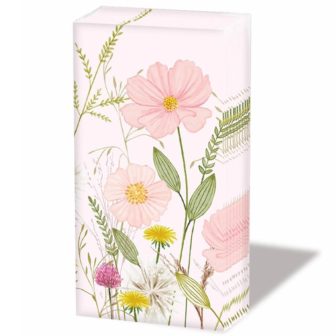 Pocket Tissue Pack - Flowers Pastel Pink