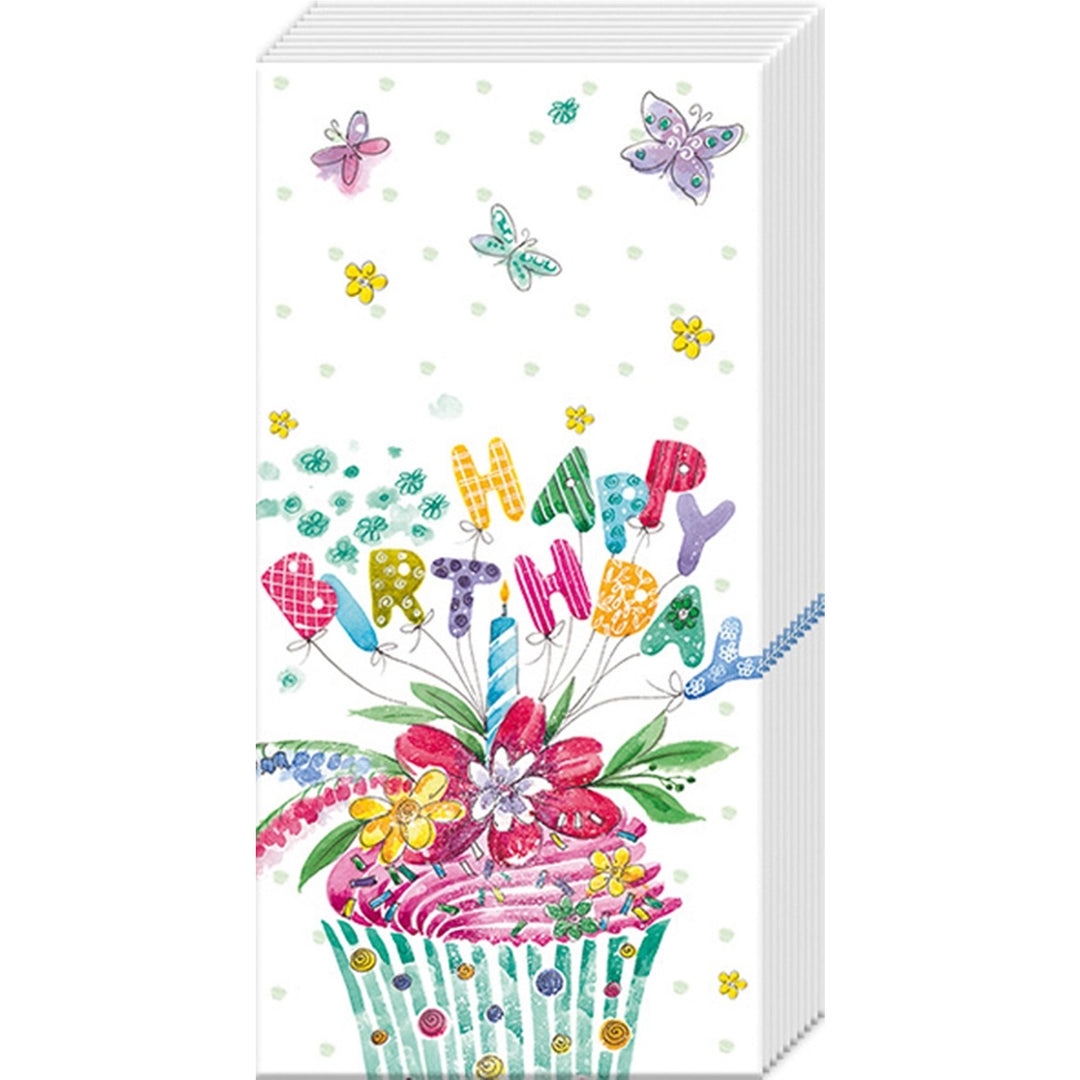 Pocket Tissue Pack - Happy Birthday Cupcake