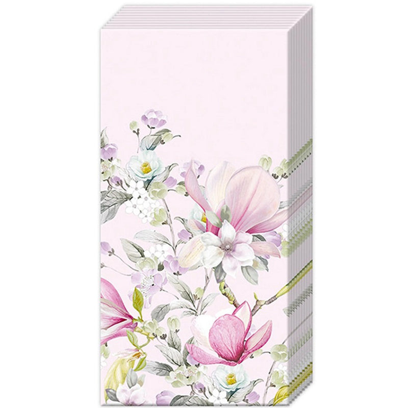 Pocket Tissue Pack - Magnolias on Pink