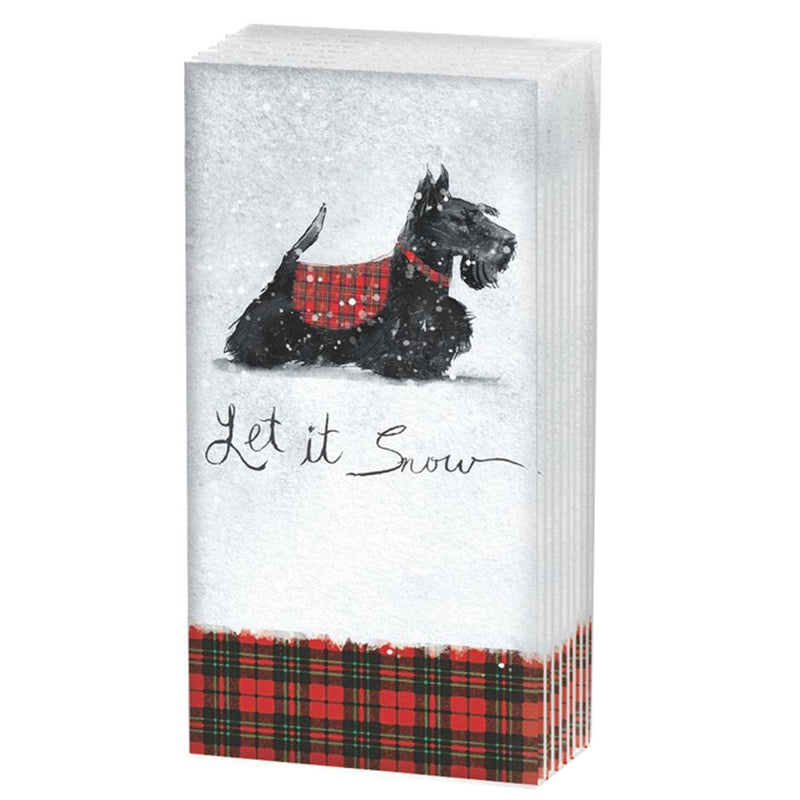 Pocket Tissue Pack - Dog Scottie Let It Snow