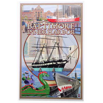 Postcard - Baltimore Inner Harbor Scenes Collage