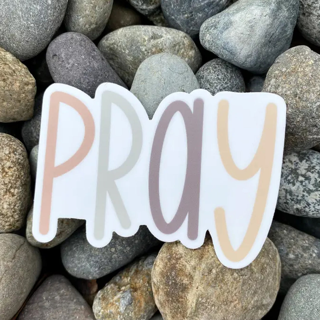Pray Soft Colors Vinyl Sticker Scene