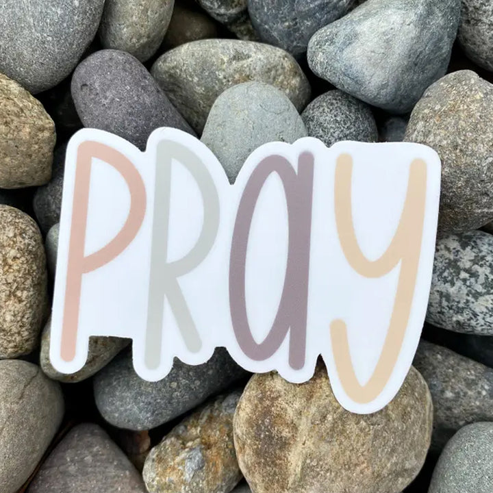 Pray Soft Colors Vinyl Sticker Scene