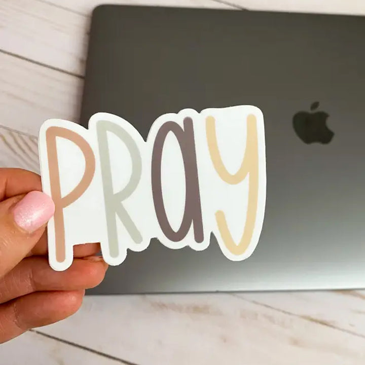 Pray Soft Colors Vinyl Sticker Scene
