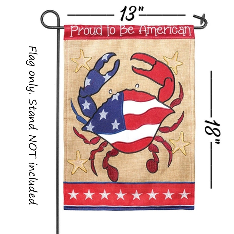 Proud To Be American Crab Flag (Sleeve) Garden Size