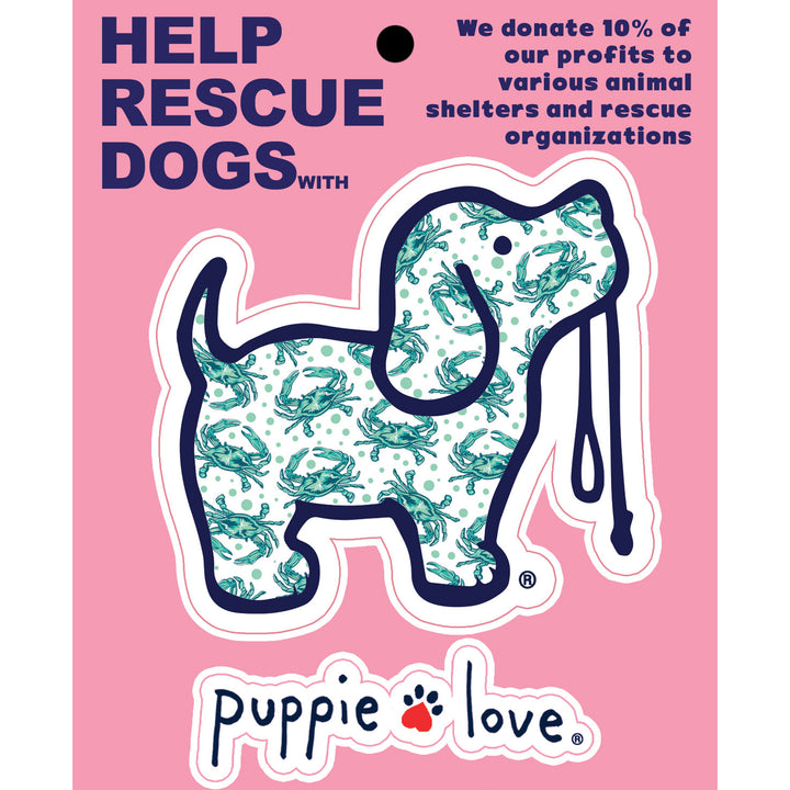 Puppie Love® Crab Pattern Pup Decal Sticker