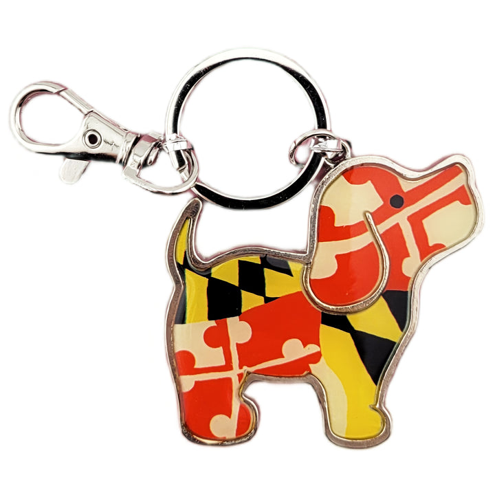 Puppie Love® Maryland Flag Pattern Pup Key Ring