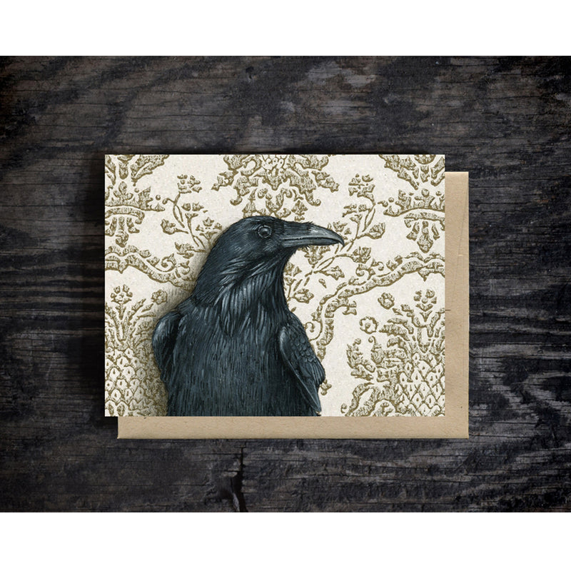 Raven Art Textured Notecard Scene
