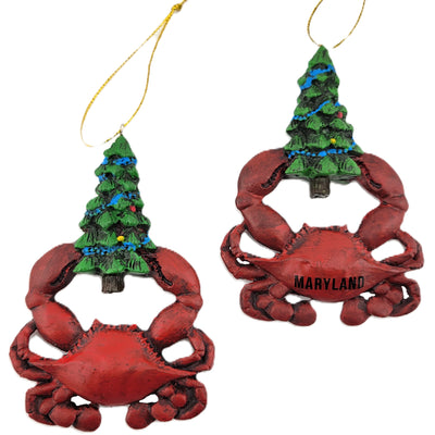 Red Crab Christmas Tree Resin Ornaments Assorted