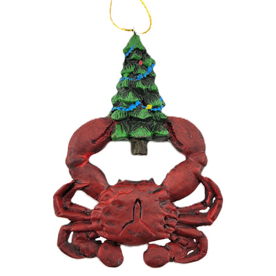 Red Crab Christmas Tree Resin Ornament Underside