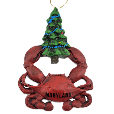 Red Crab Christmas Tree Resin Ornament - Maryland